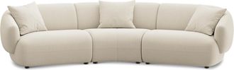 Castlery Auburn Curve Sofa Customized, (Washed Chenille) Cream, Machine Washable, Modular for Sofas by Castlery