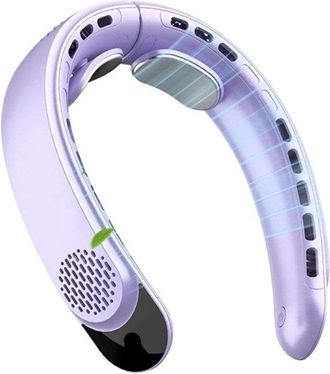 OEM Ventilador De Cuello: Mini Ventilador Port&aacute;til Con 3 Velocidades Ajustables Y Pantalla Digital (morado)