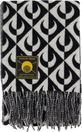 Marine Serre Moon Lozenge wollen sjaal - unisex - Accessoires - Zwart - Maat: ONE Size Wol
