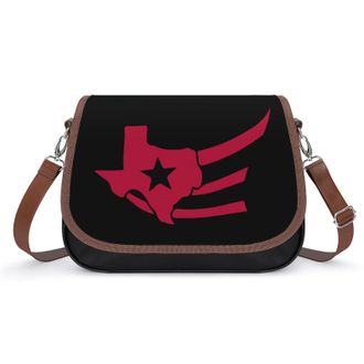 Generic Texas Flag Map Crossbody Bags for Women Fashion Leather Shoulder Handbags With Adjustable Strap