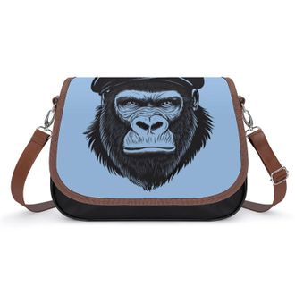 Generic Gorillas with Hat Womens Crossbody Bag Fashion Shoulder Handbags Message Tote Bag with Adjustable Strap
