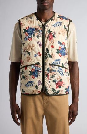 Moncler Franqui Reversible Vest in Cream Floral at Nordstrom, Size 7