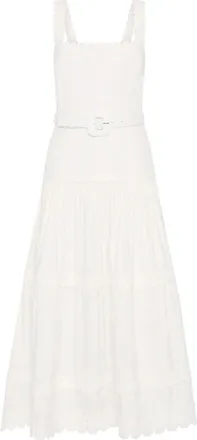 Rebecca Vallance Kahlia Ivory Linen Blend Midi Dress
