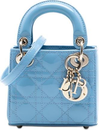 Dior Pre-owned Dior Micro Patent Cannage Lady Dior Ladies 10-MA-1201X