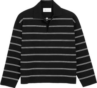 Ami Long-sleeve striped polo shirt