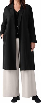 Eileen Fisher Washable Flex Ponte Notch Collar Blazer In Black