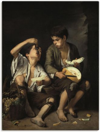 Artland Leinwandbild »Trauben- und Melonenesser. 1645/46« Kind 1 Stk. tlg. auf Keilrahmen gespannt