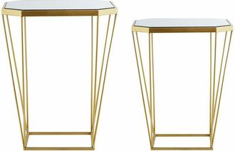 Beliani Beliani - Set da 2 tavolini da soggiorno oro e specchio Sierra