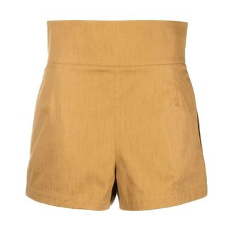 Ferragamo Short Shorts, female, Beige, M, High-Waisted Tailored Shorts