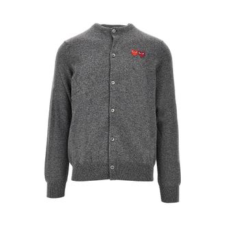 Comme Des Gar&ccedil;ons Hearts patches wool cardigan Man XL