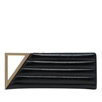 Bottega Veneta Pre-owned Leren Clutch - Dames - Pre-owned - Zwart - Maat: ONE Size Leer