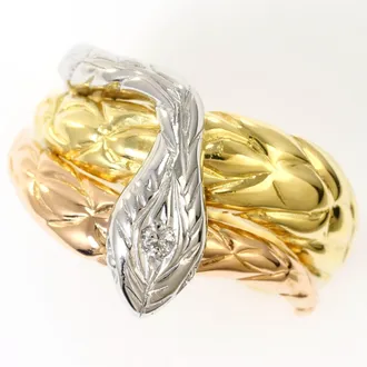 C&A Pink Gold Platinum Yellow Gold Yellow Gold (18K) Pink Gold (18K) Platinum 900 Band Ring (Pre-Owned)