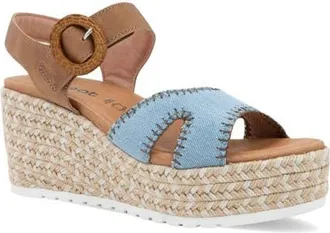 Naot Majorca Platform Sandal in Latte Brown/Denim at Nordstrom, Size 11Us