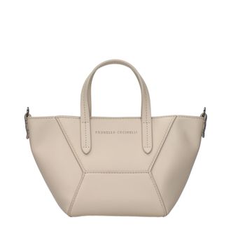 Brunello Cucinelli Brunello Cucinelli Damens Handtaschen Beige Leder
