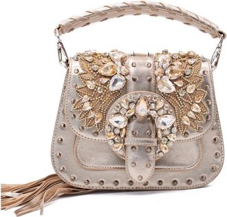 Alma En Pena Juwel Studs Schoudertas - Dames - Handtassen - Geel - ONE Size - Leer - Tassen