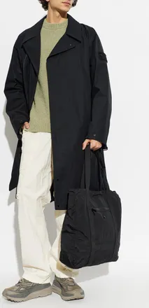 Stone Island Coat With Logo Patch, Mens, Black