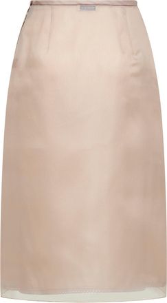 Blanca Vita Womens Beige Organza Pencil Skirt Polyester