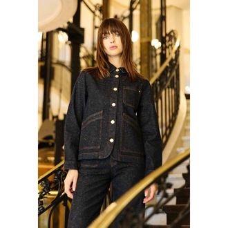 La petite &eacute;toile Spijkerjasje met gem&ecirc;leerd effect, FAULINE