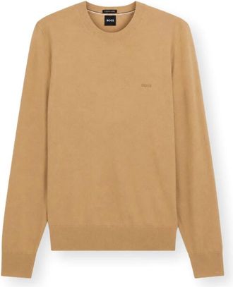 HUGO BOSS Maglione girocollo Leno - - Knitwear - Uomo - Beige - 2XL
