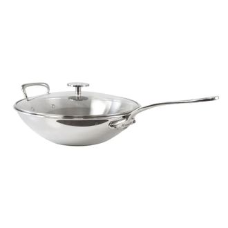Bloomingdale's MCook 12.5 Inch Stainless Steel Wok With Long Handle And Helper Handle