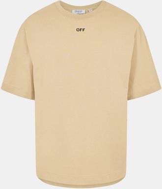 Off-white Mens Off White Crew Neck Short Sleeve Skate T-Shirt in Brown/Black - Beige - Size X-Small