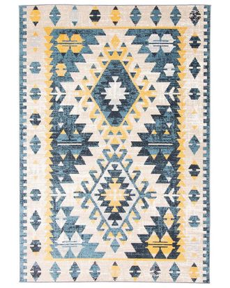 Ecarpetgallery Aqua Mosaic Washable Rug