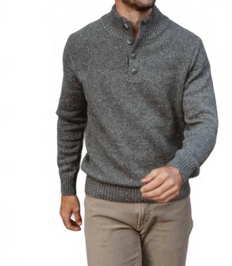 The Normal Brand Mens Seawool Nep Popover Top In Grey