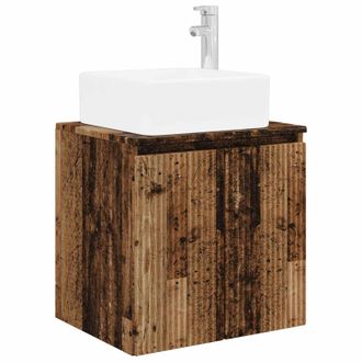 vidaXL Vanidad Con Lavabo De Pared Madera Envejecida 49,5 X 41 X 63 Cm Vidaxl