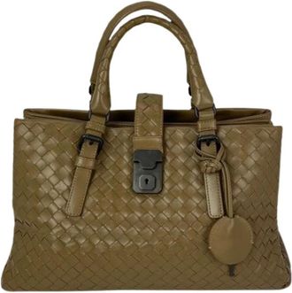 Bottega Veneta Pre-owned Roma Intrecciato Nappa Taupe Schoudertas - Dames - Vintage Handtas - Bruin - ONE Size - Leer - Vintage