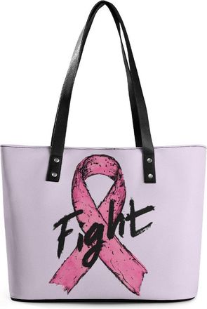 Generic Breast Cancer Fight Cancer Awareness Ribbon Tote Bags for Women Cute Shoulder Purses Handbags