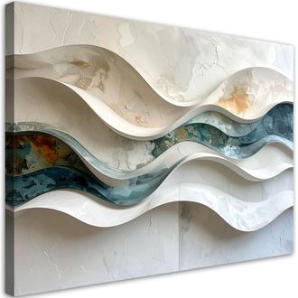 Feeby Impresi&oacute;n De Imagen, Olas Abstractas Con Imitaci&oacute;n De Pintura En Beige, 120x80