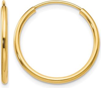 Diamond2Deal 14k Gold 1.50mm Polished Round Endless Hoop Earrings