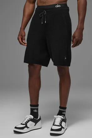 Alo | 7 Sports Club Sweater Knit Short Top in Black, Size: Medium