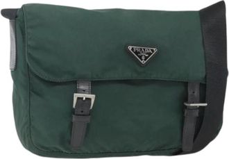 Prada Pre-owned Vintage Cross Body Bag - Dames - Vintage Schoudertas - Groen - ONE Size - Nylon - Vintage