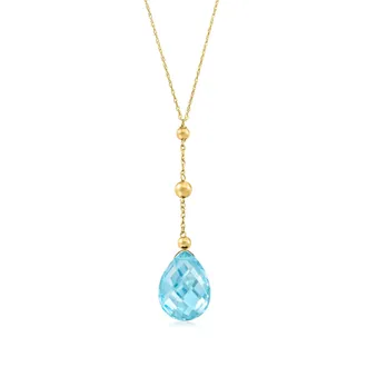 Ross-Simons Sky Blue Topaz Y-Necklace in 14kt Yellow Gold