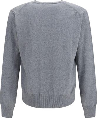 Vivienne Westwood Mens Mark Sweater Dark Grey Melange Cotton; Kashmir-Capra Hircus Kashmir/capra