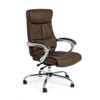 BIZZOTTO Bizzotto - Sill&oacute;n De Oficina Reclinable Con Reposabrazos En Polipiel Marr&oacute;n Lisboa