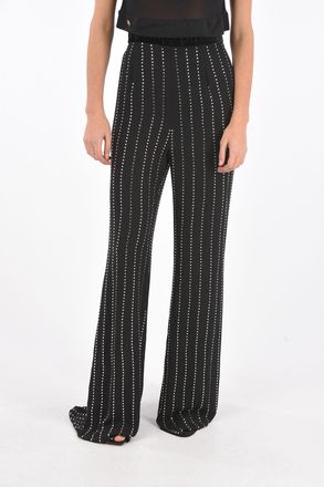 Philipp Plein COUTURE pantalone palazzo a vita alta con crystal all over Philipp Plein