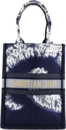 Dior Book Embroidered Canvas Vertical tote bag - Blauw