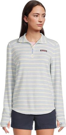 Vineyard Vines Dreamcloth Shep Shirt Womens Sweatshirt Millie Stripe/Serenity Blue Heather/Marshmallow : SM, Rayon/Spandex