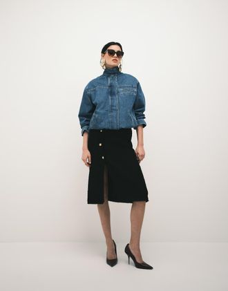 Asos Gonna in boucl&eacute; nera a vita bassa-Nero