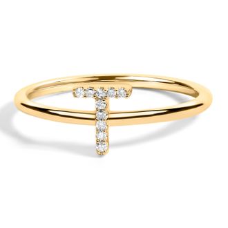 House of Brilliance 10K Gold Diamond Accent Initial A-Z Ring