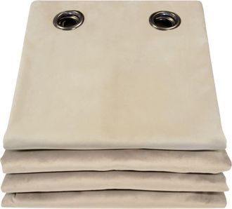 MOONDREAM Cortina ac&uacute;stica de terciopelo ollaoss beige MC15 130x260