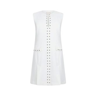 Liu Jo Short Dresses, female, White, Size: XL Short Dress with Studs