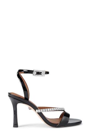 Kurt Geiger Crystal Embellished Patent Ankle Strap Sandal in Black at Nordstrom, Size 5.5Us