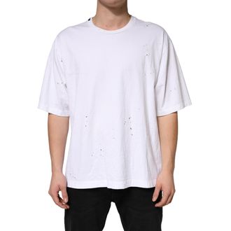 Dolce & Gabbana White Cotton Crewneck Short Sleeve Mens T-Shirt