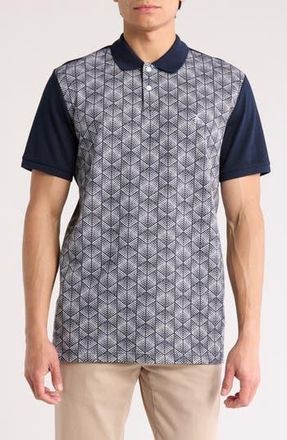 Original Penguin Diamond Jacquard Cotton Polo in Dark Sapphire at Nordstrom Rack, Size X-Large