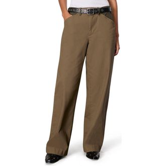 Rag & Bone Banks High Waist Two-Tone Cotton Pants in Army at Nordstrom Rack, Size 00
