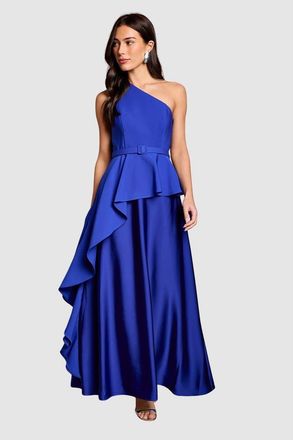 Coast Asymmetric One-Shoulder Satin Maxi Dress in Cobalt at Nordstrom, Size 10