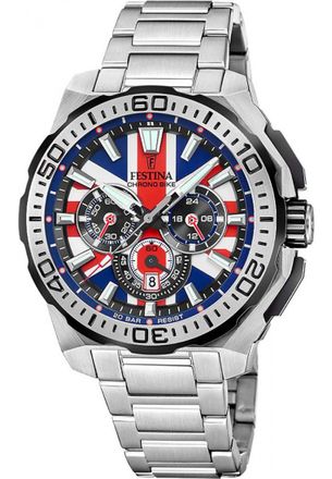 Festina F20724-A Mens Chrono Bike Limited Edition Watch and Strap Gift Set - Silver - One Size